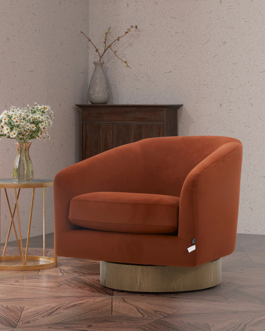 Albus Loung chair - Brick Red - Image 5