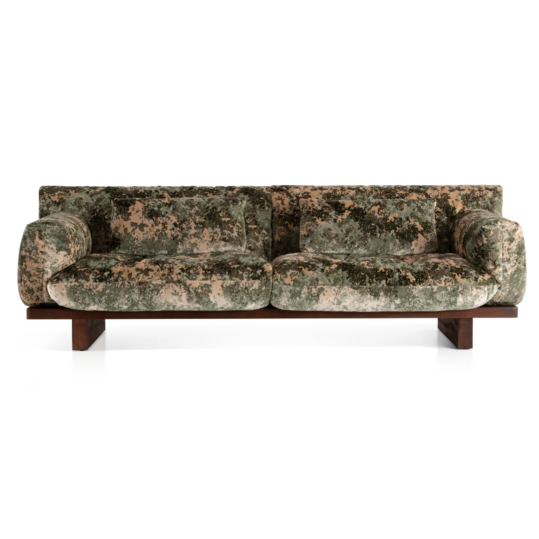 Archer Walnut Wood 4 Seater Sofa