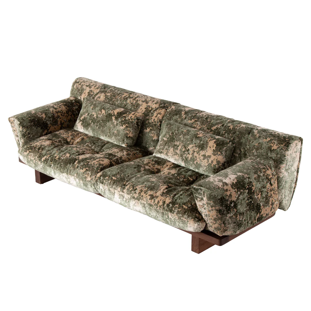 Archer Walnut Wood 4 Seater Sofa - Image 3