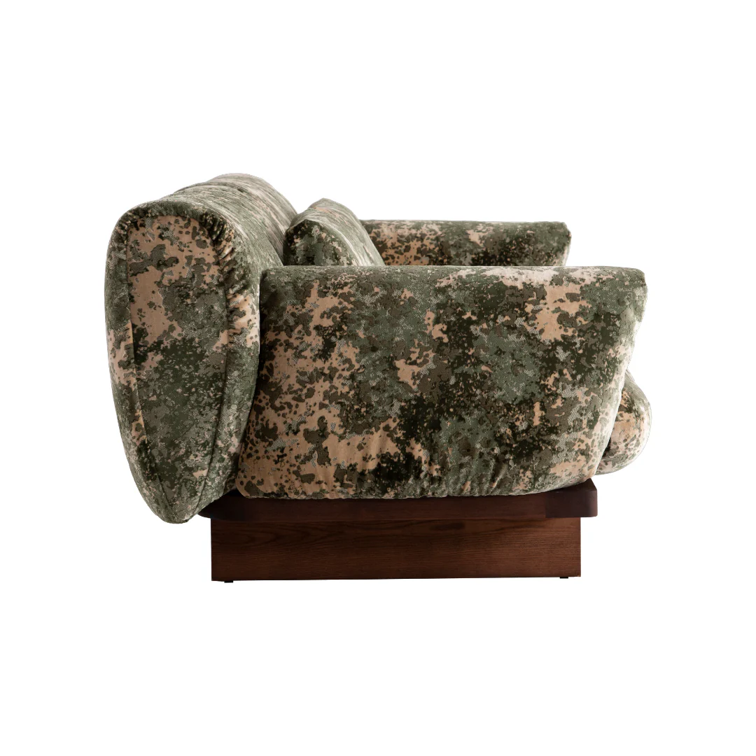 Archer Walnut Wood 4 Seater Sofa - Image 4