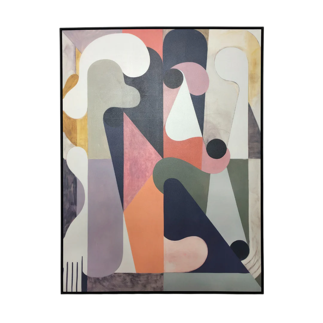 Flux Abstract Canvas Framed Wall Art