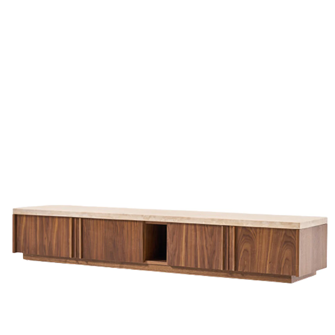 Aurora  Travertine Brown Modern TV Unit - Image 3