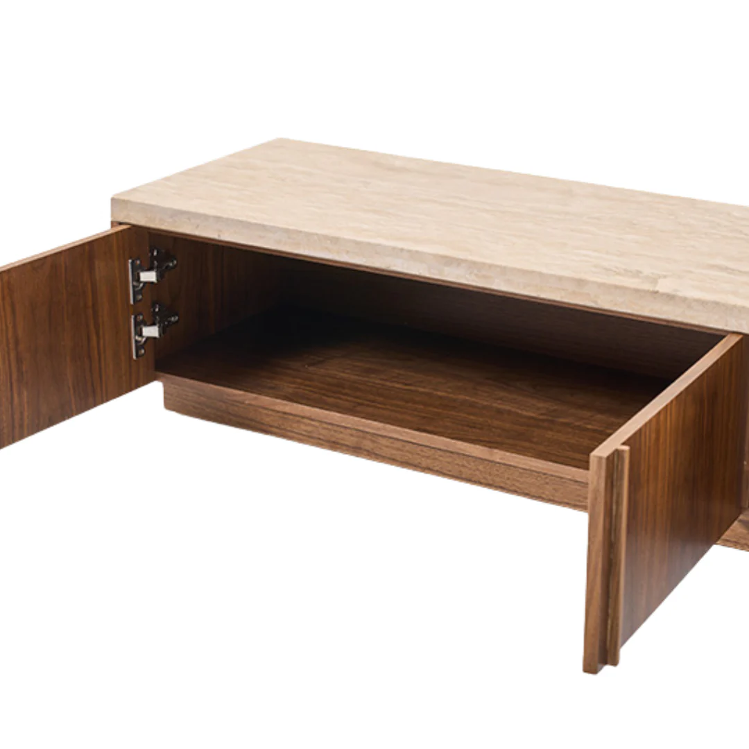 Aurora  Travertine Brown Modern TV Unit - Image 4