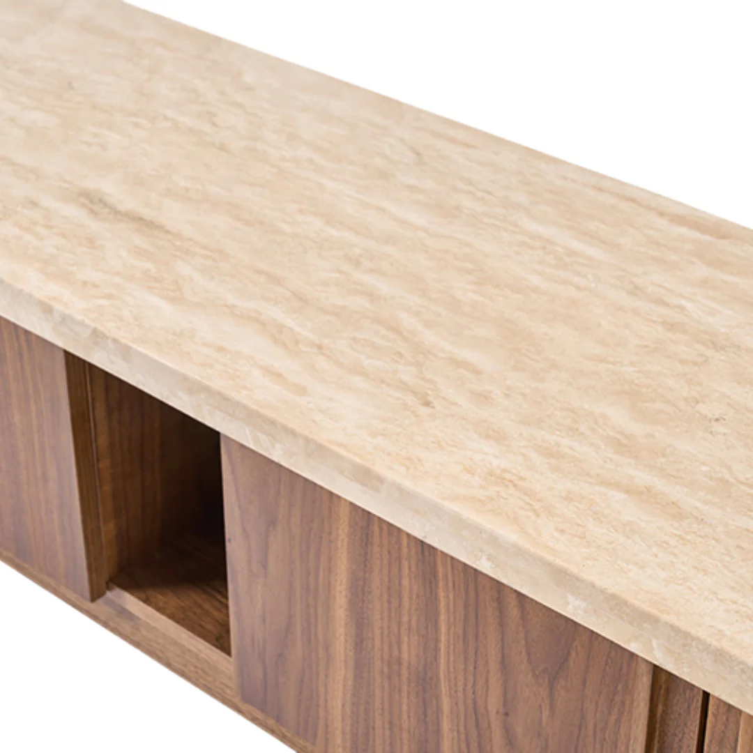 Aurora  Travertine Brown Modern TV Unit - Image 6