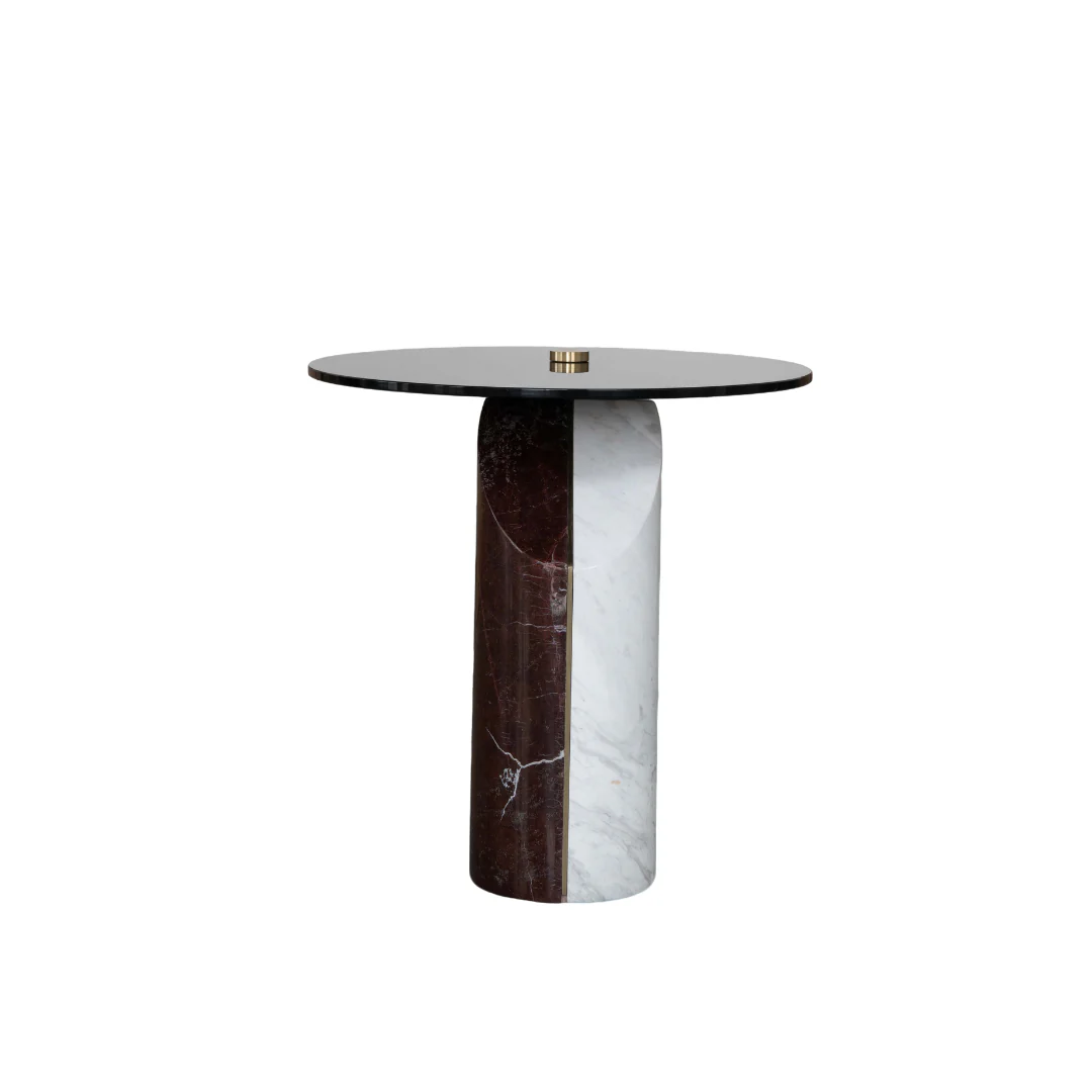 Aurora Smoky Black Glass Side Table - Image 3