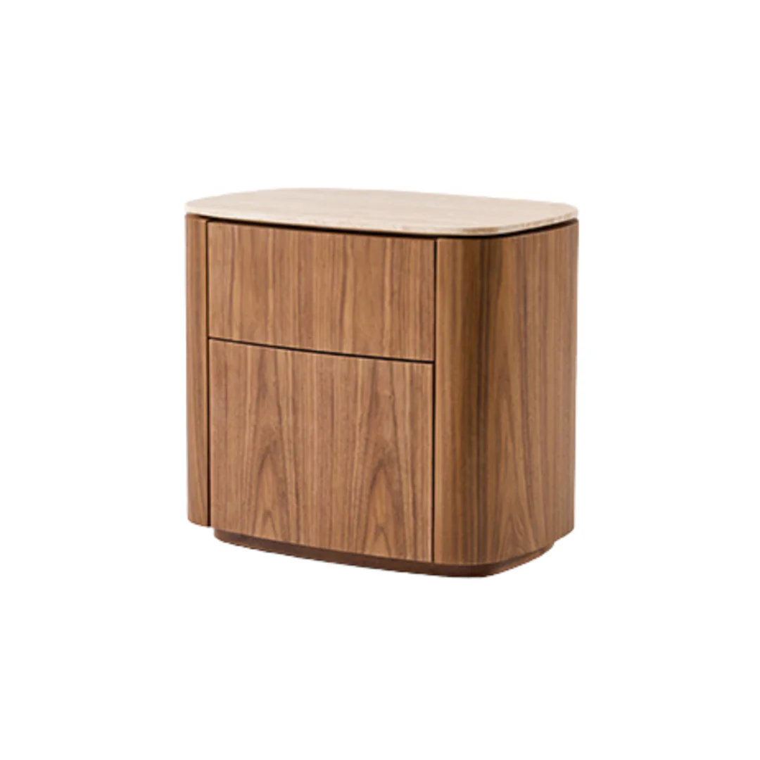 Aurora Walnut Side Table with Venato Carrara Top