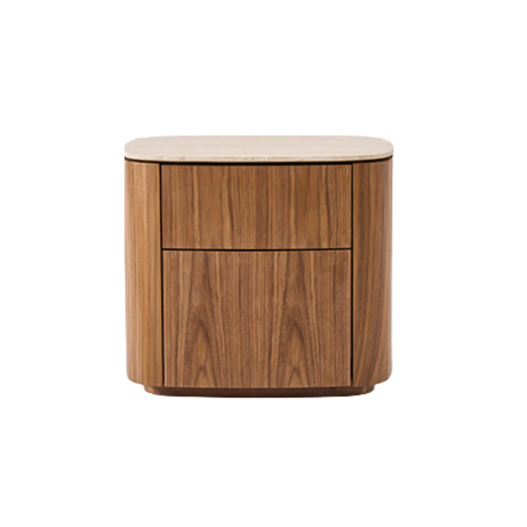 Aurora Walnut Side Table with Venato Carrara Top - Image 2