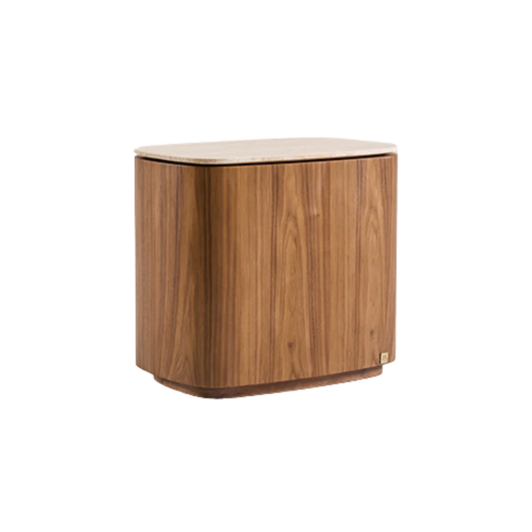 Aurora Walnut Side Table with Venato Carrara Top - Image 3