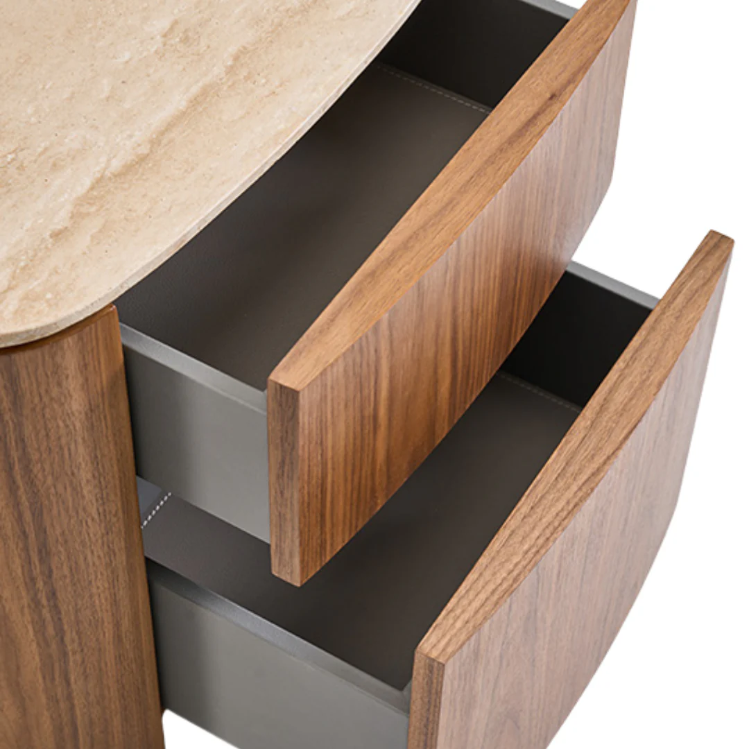 Aurora Walnut Side Table with Venato Carrara Top - Image 4