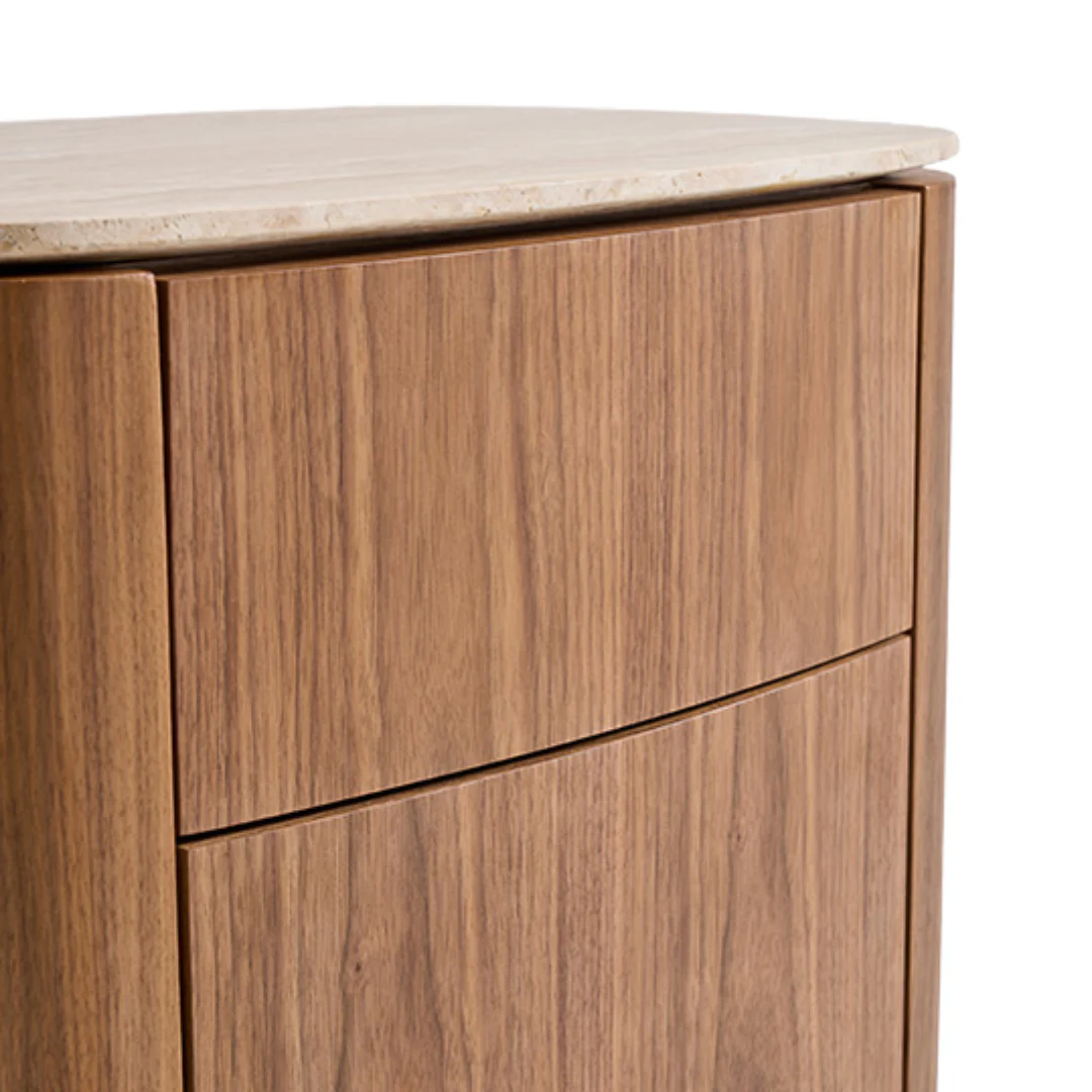 Aurora Walnut Side Table with Venato Carrara Top - Image 5