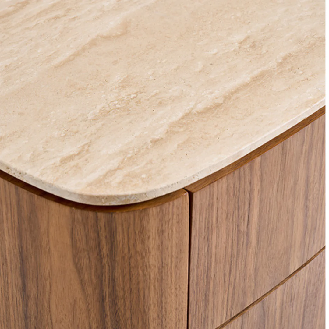 Aurora Walnut Side Table with Venato Carrara Top - Image 6