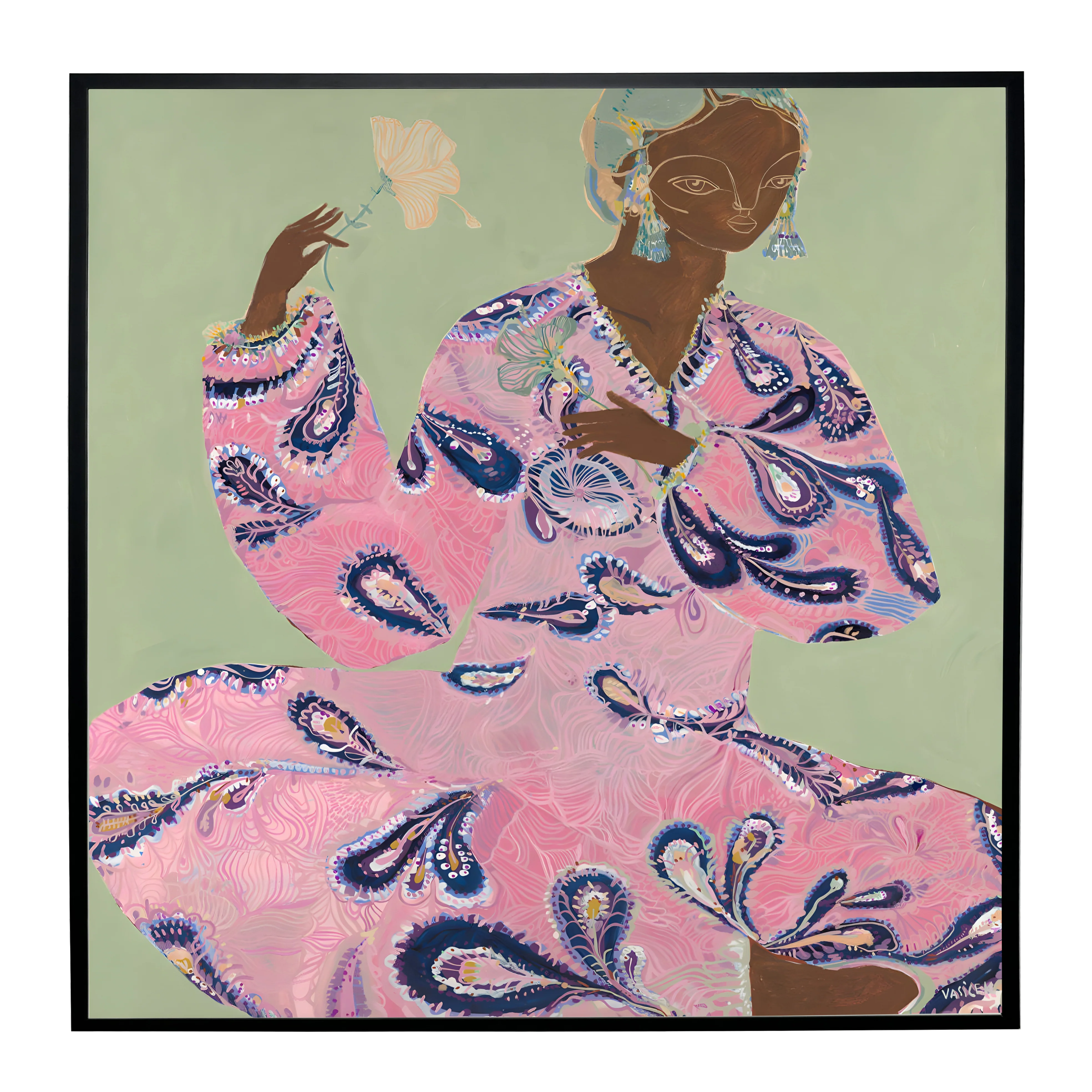 AWAITING ART FRAMED PRINT 120 X 120 CM