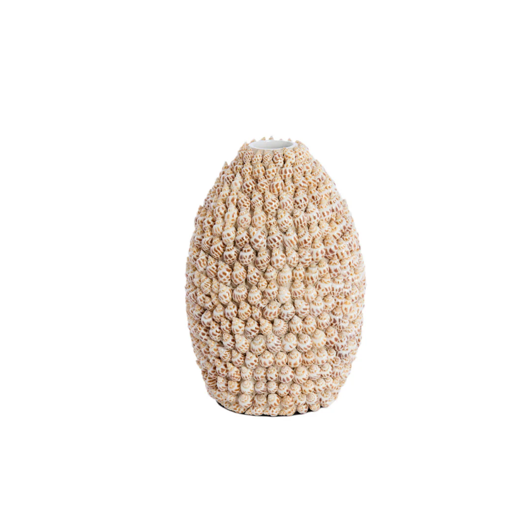 Boho Seashell Encrusted Decorative Vase