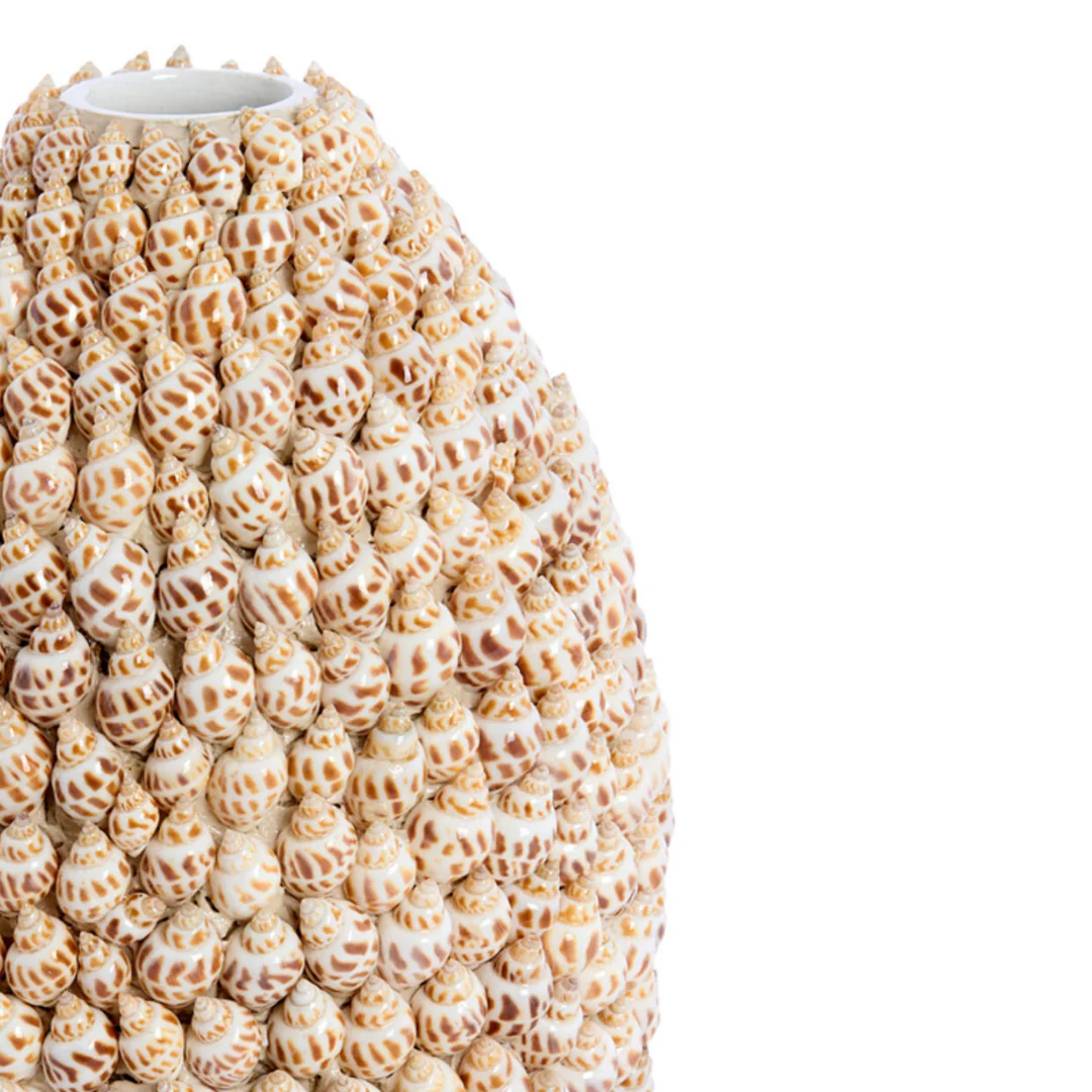 Boho Seashell Encrusted Decorative Vase - Image 2