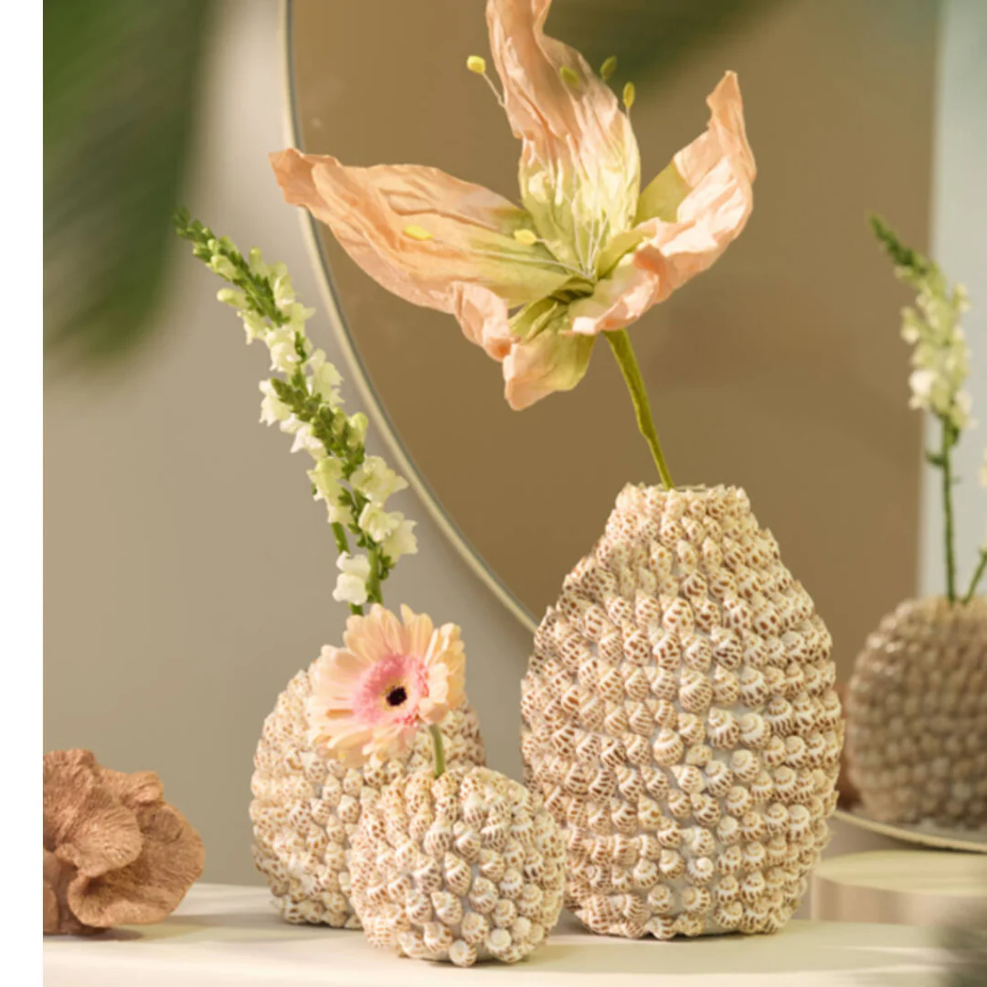 Boho Seashell Encrusted Decorative Vase - Image 3
