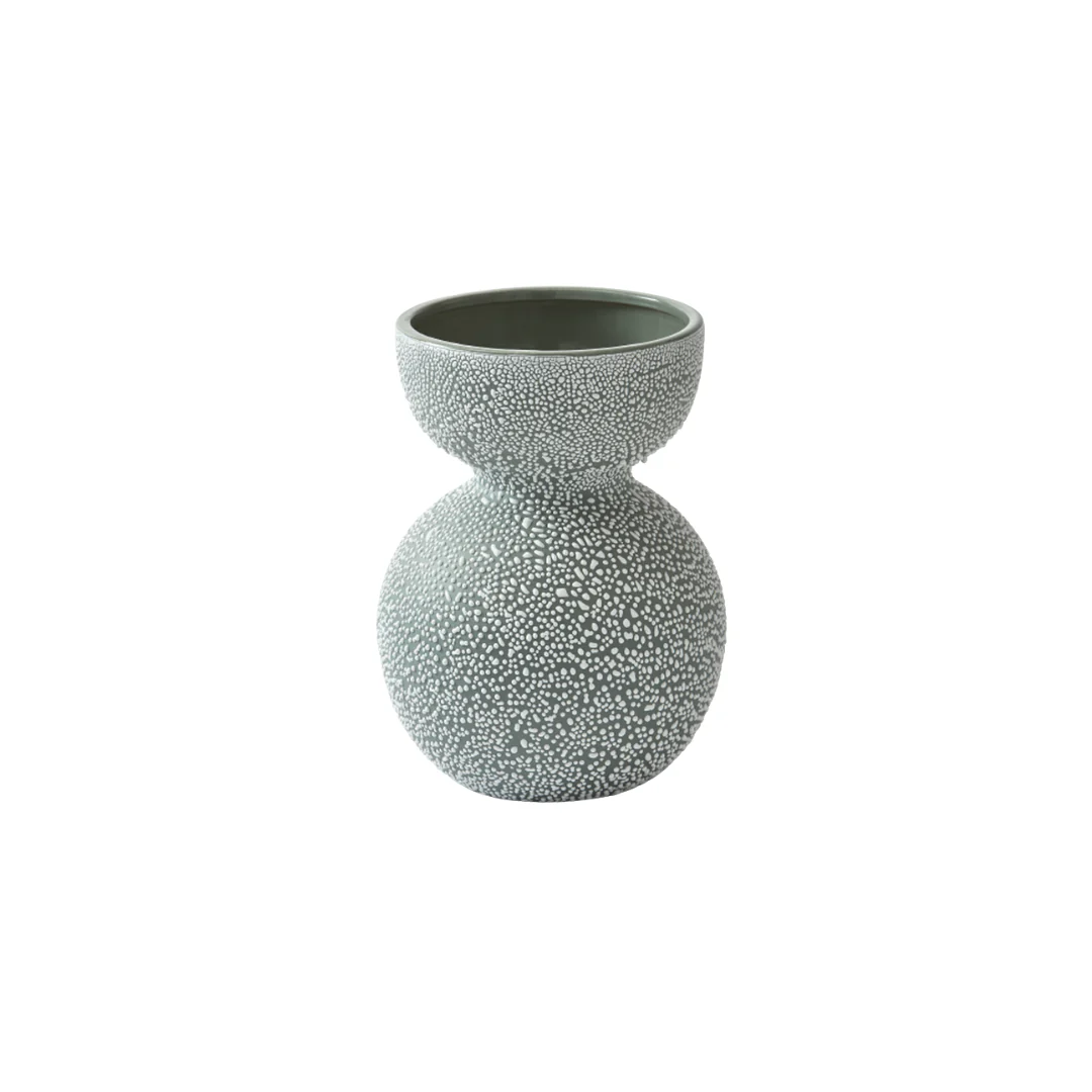 Boolb Dots Dark Green Ceramic Vase - M