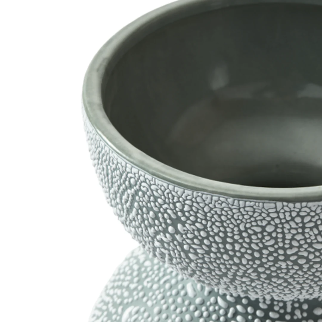 Boolb Dots Dark Green Ceramic Vase - M - Image 3