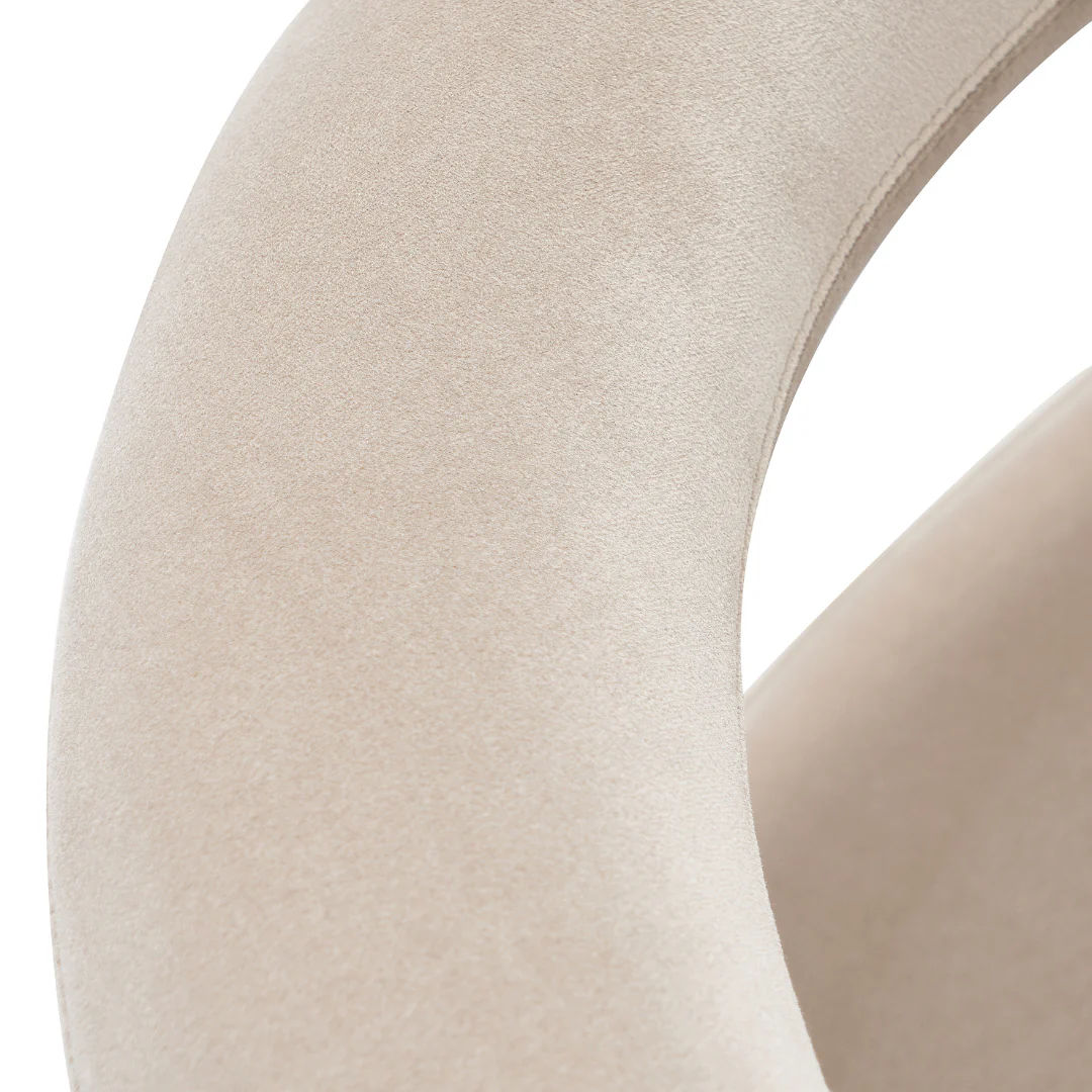 Bram Greige Dining Chair - Brass Frame - Image 10