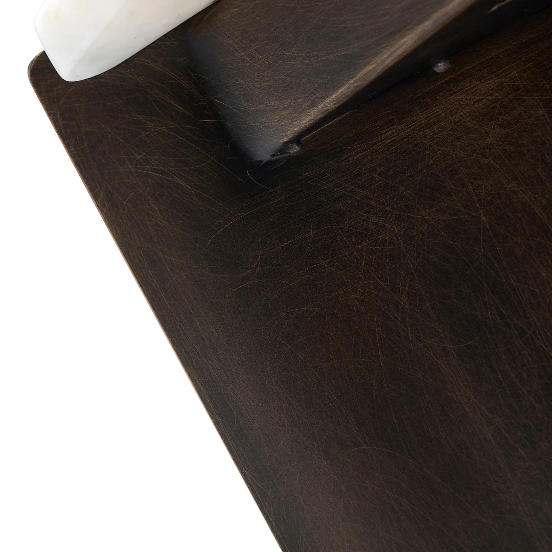 Bryn Clefornia Beige Marble Console Table -Brass - Image 12