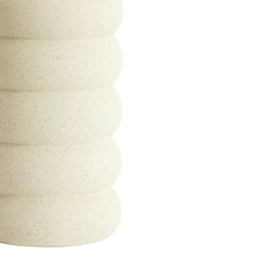 Bubble Ring Ceramic Matte Cream Vase - Image 3