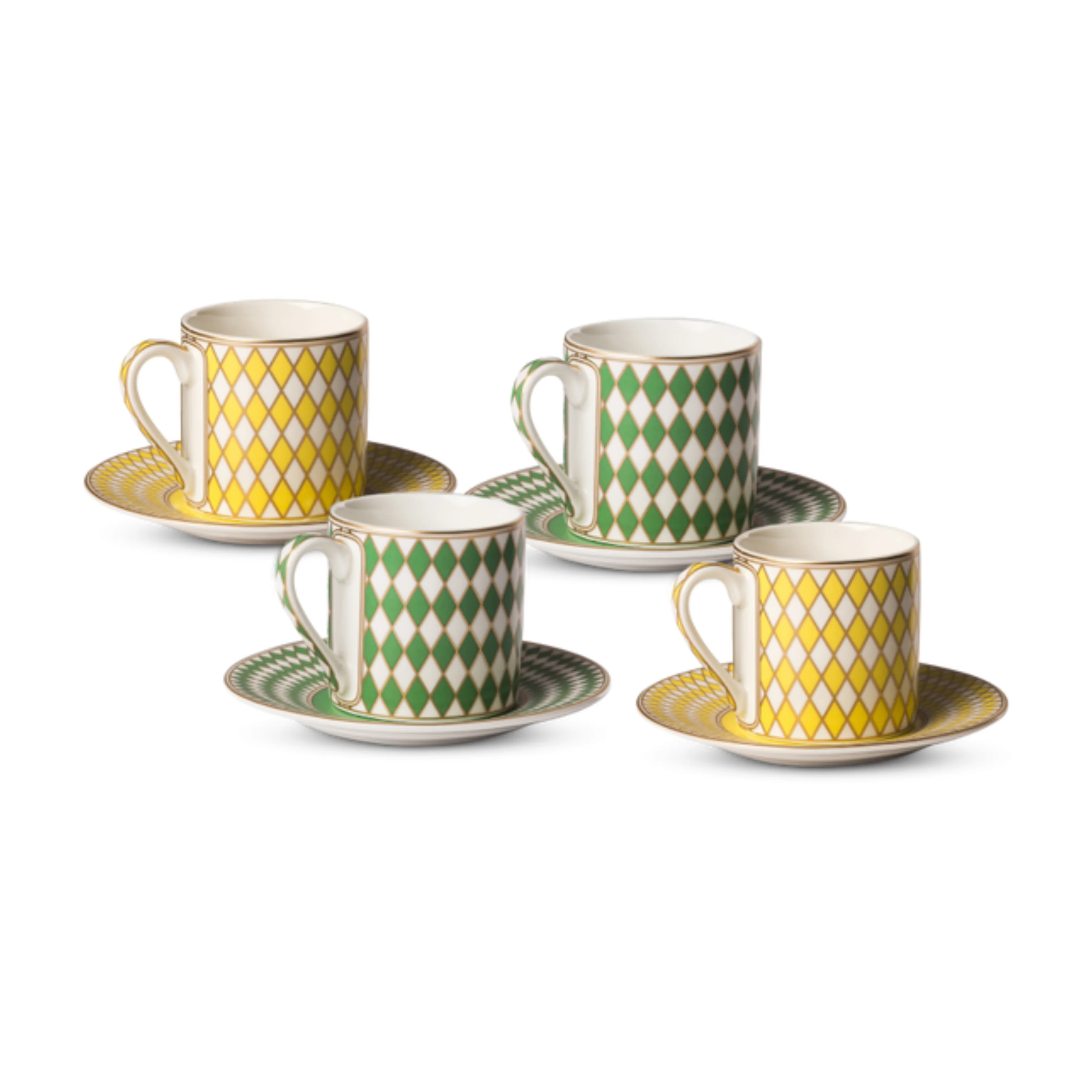 Chess Espresso Yellow Cups Set of 4 - Image 4