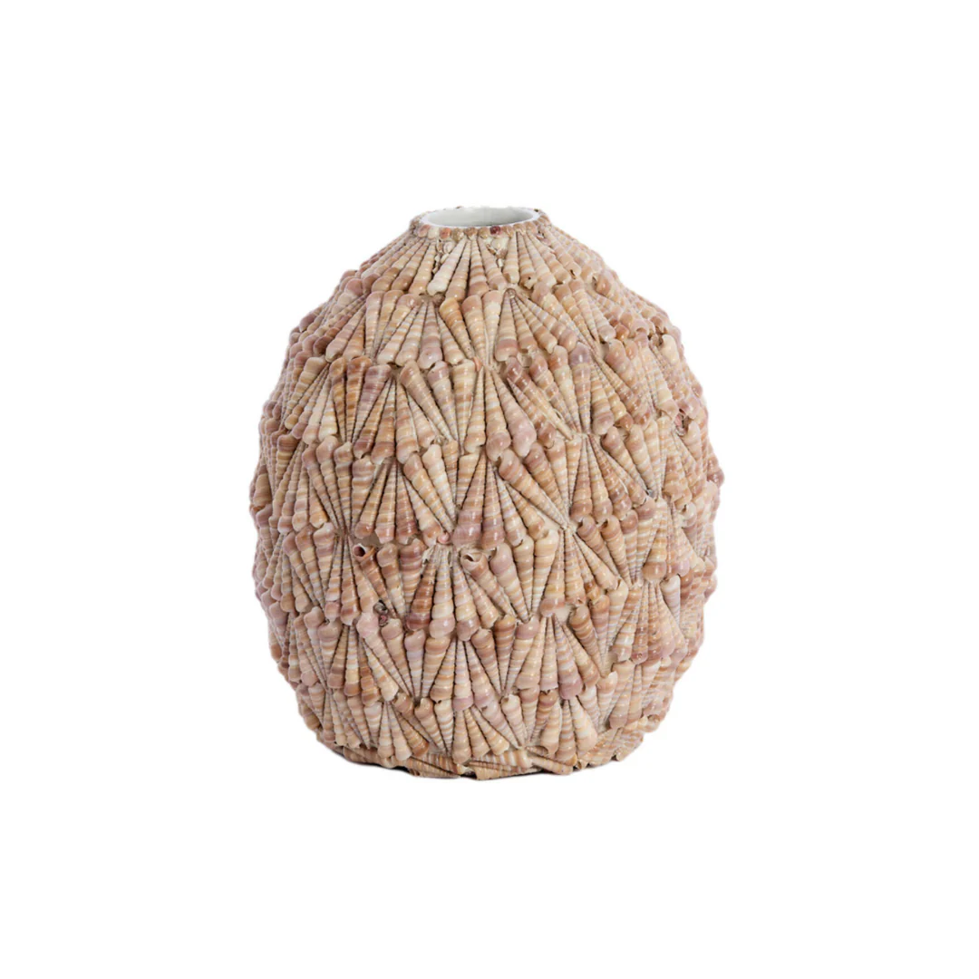 Cone Shell Mosaic Oval Vase