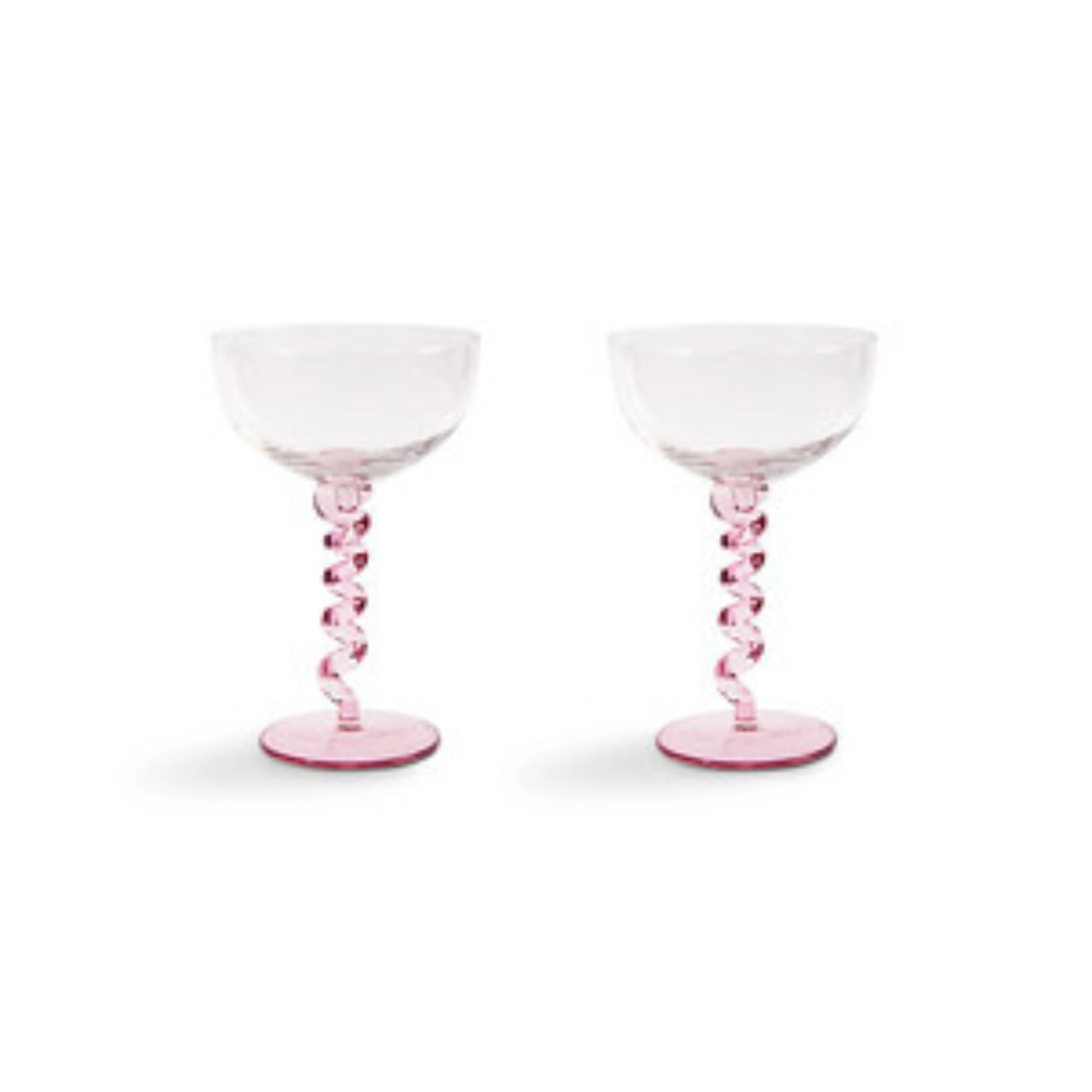 Coupe Spiral Pink Glasses set of 2