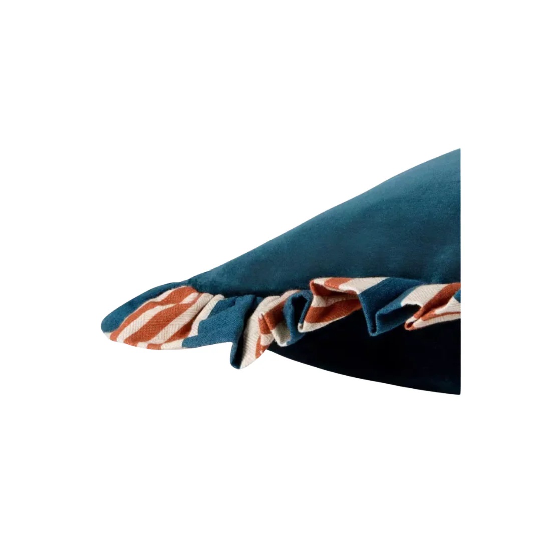 Deep Sea Frill Cushion - Peacock - Image 2