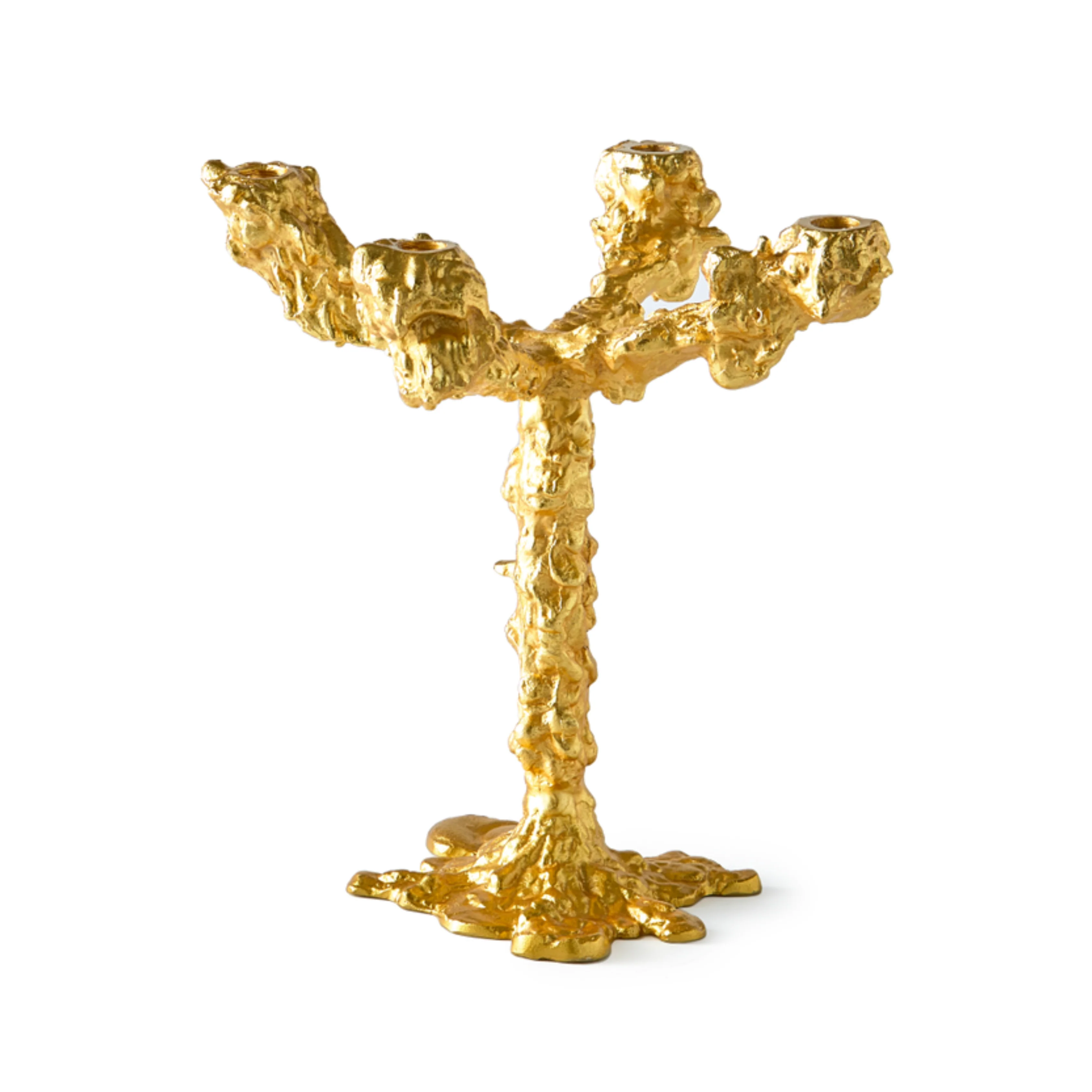 Drip Gold Candle Holder 4-Arms - Image 4
