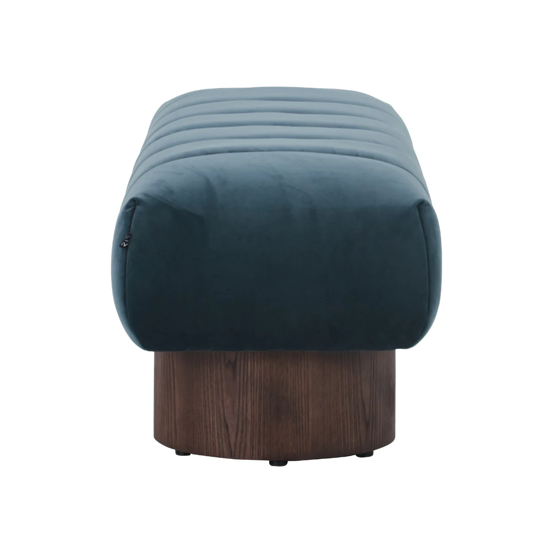 Duoton Larch Walnut Wood Blue Bench - Image 3