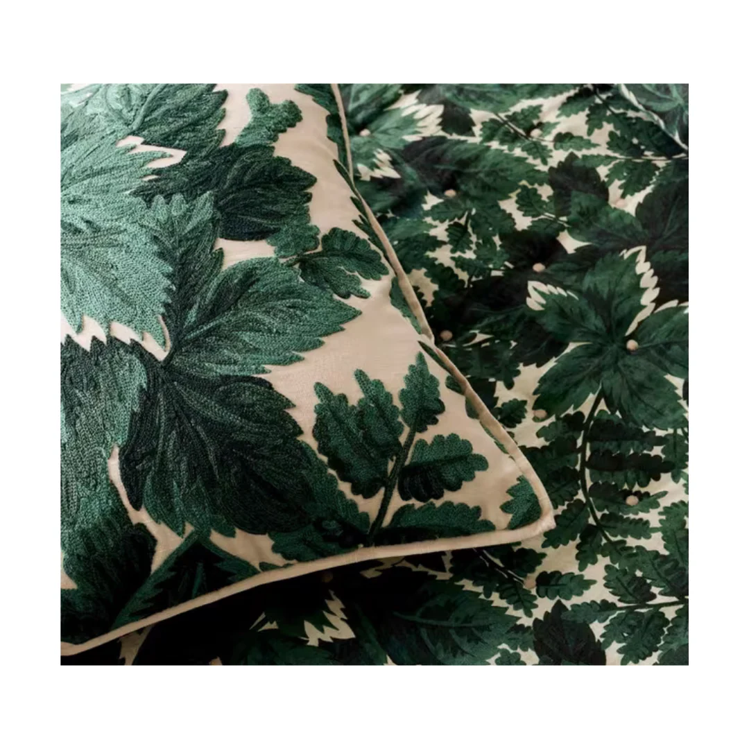 Emerald Stem Botanical Vine Cushion - Image 3