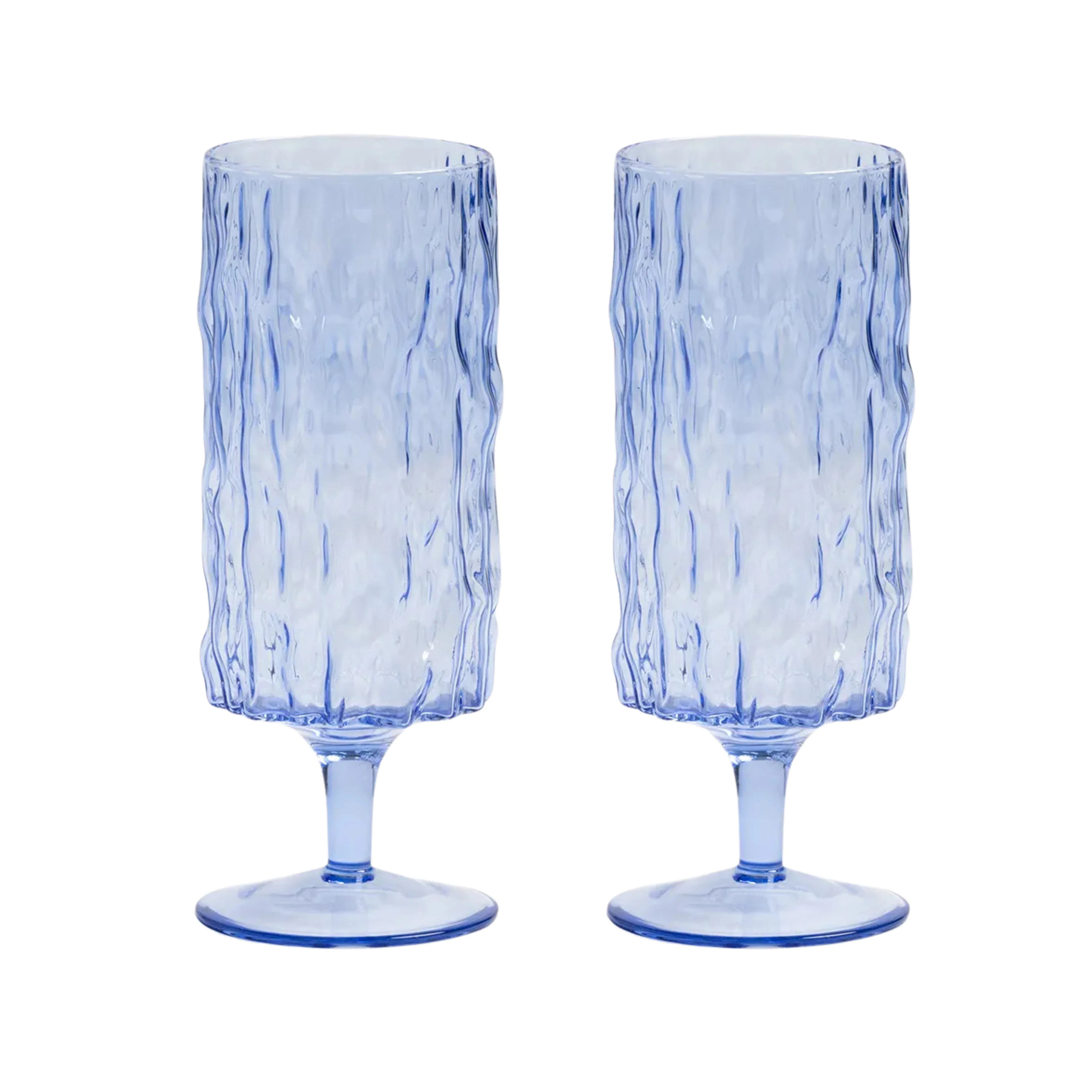 Flute Trunk Blue Glasses Set Of 2