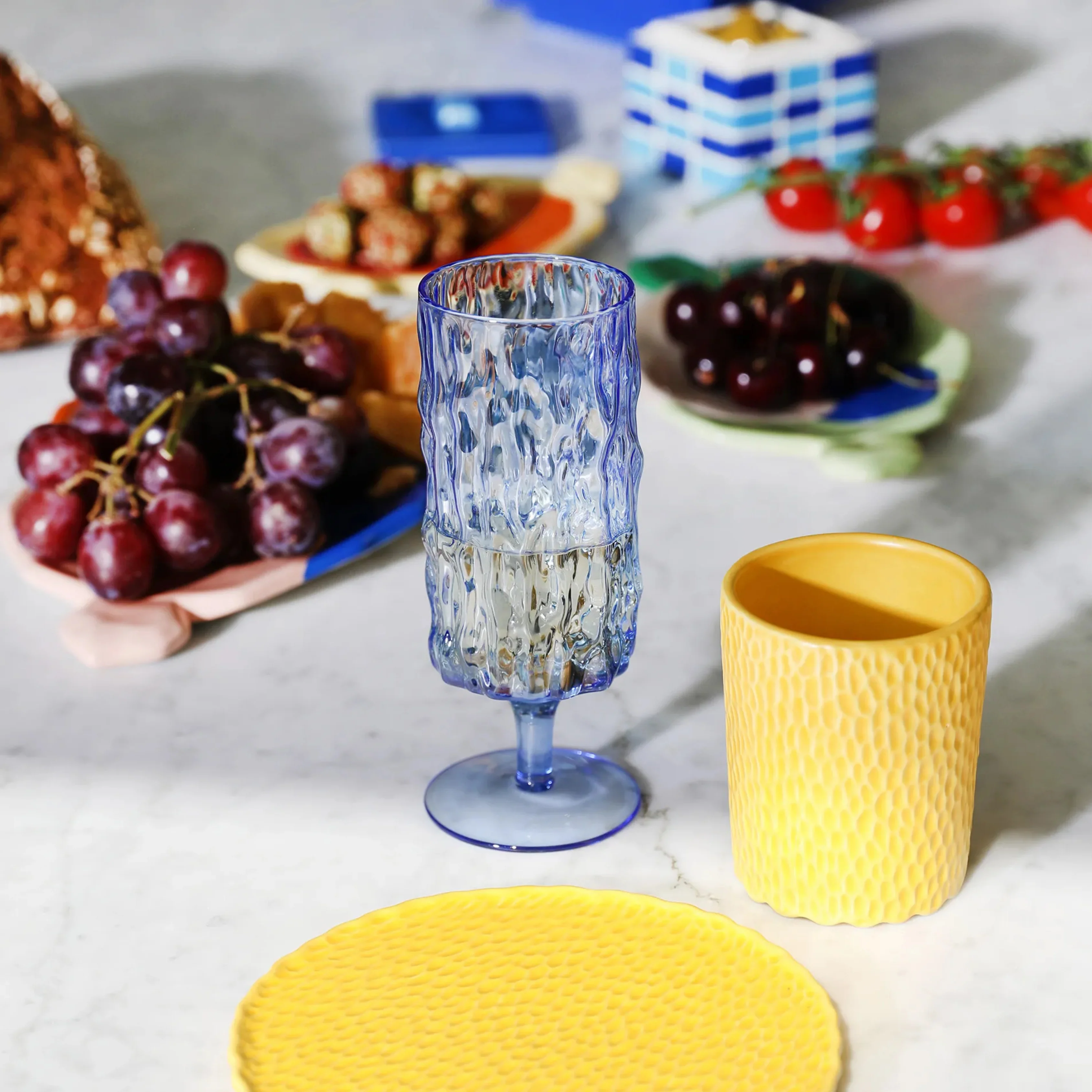 Flute Trunk Blue Glasses Set Of 2 - Image 2