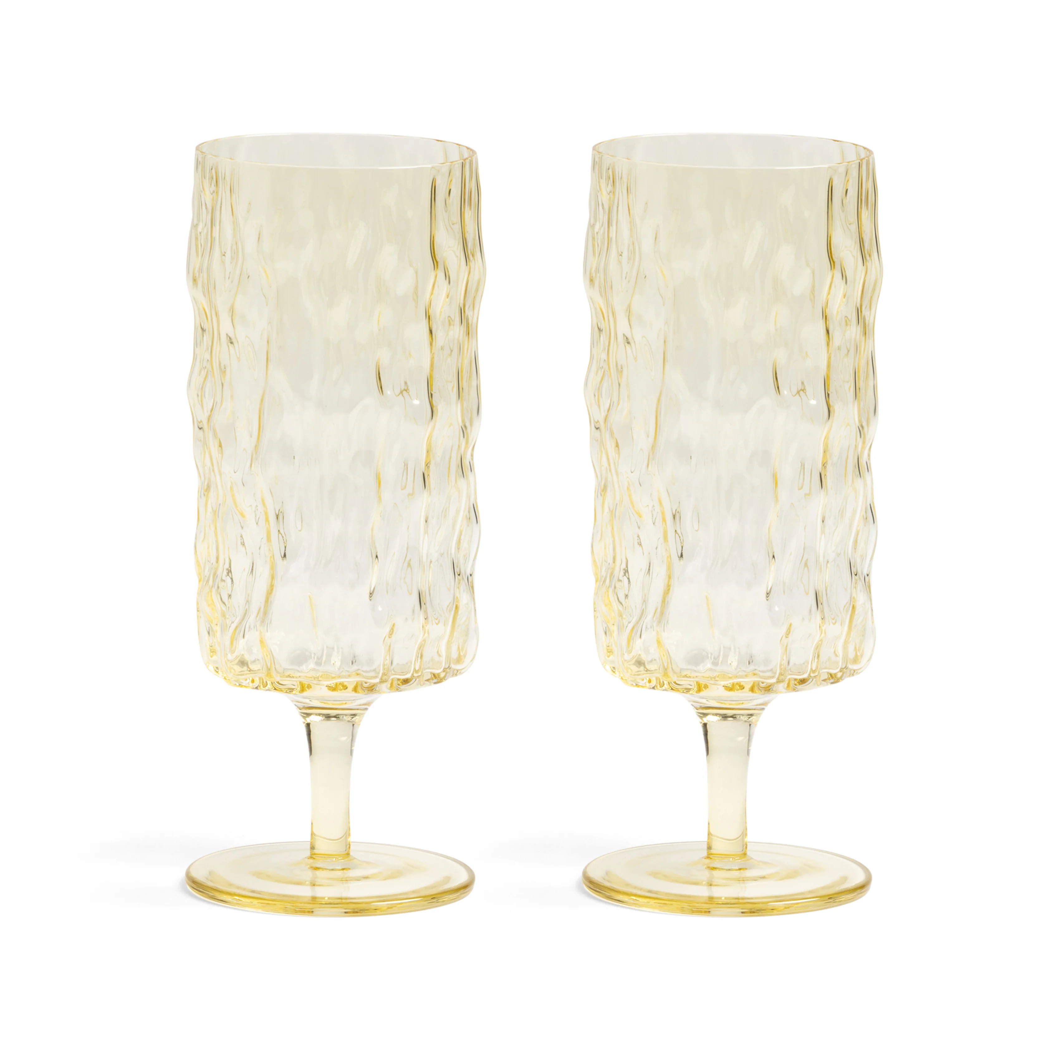 Flute Trunk Yellow Glasses Set Of 2