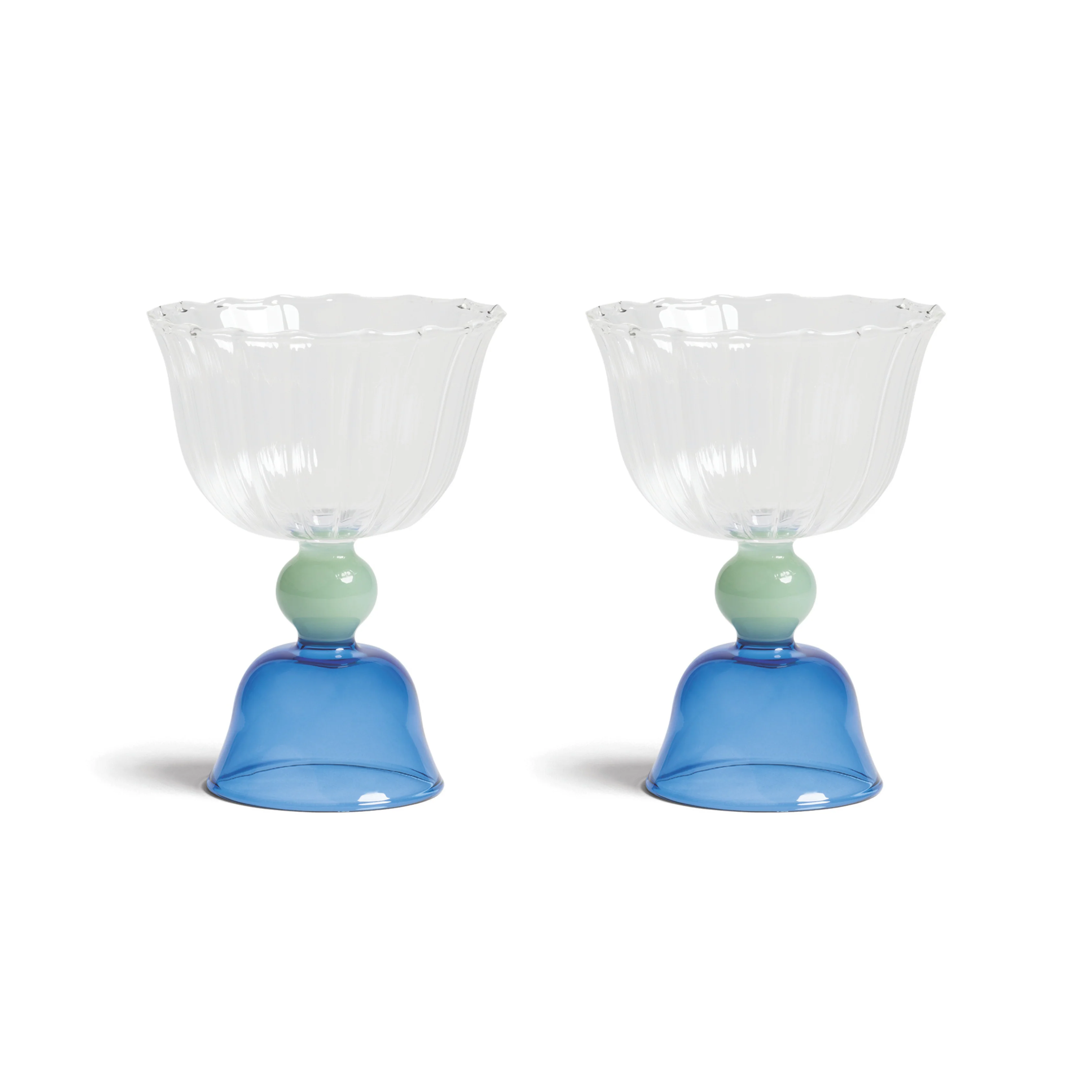 Tulip Blue Glass Set Of 2