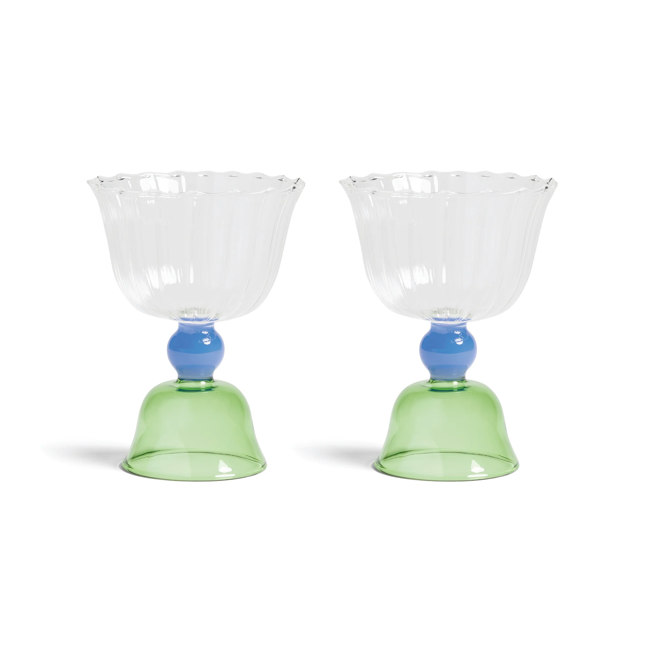 Tulip Glass Green set of 2