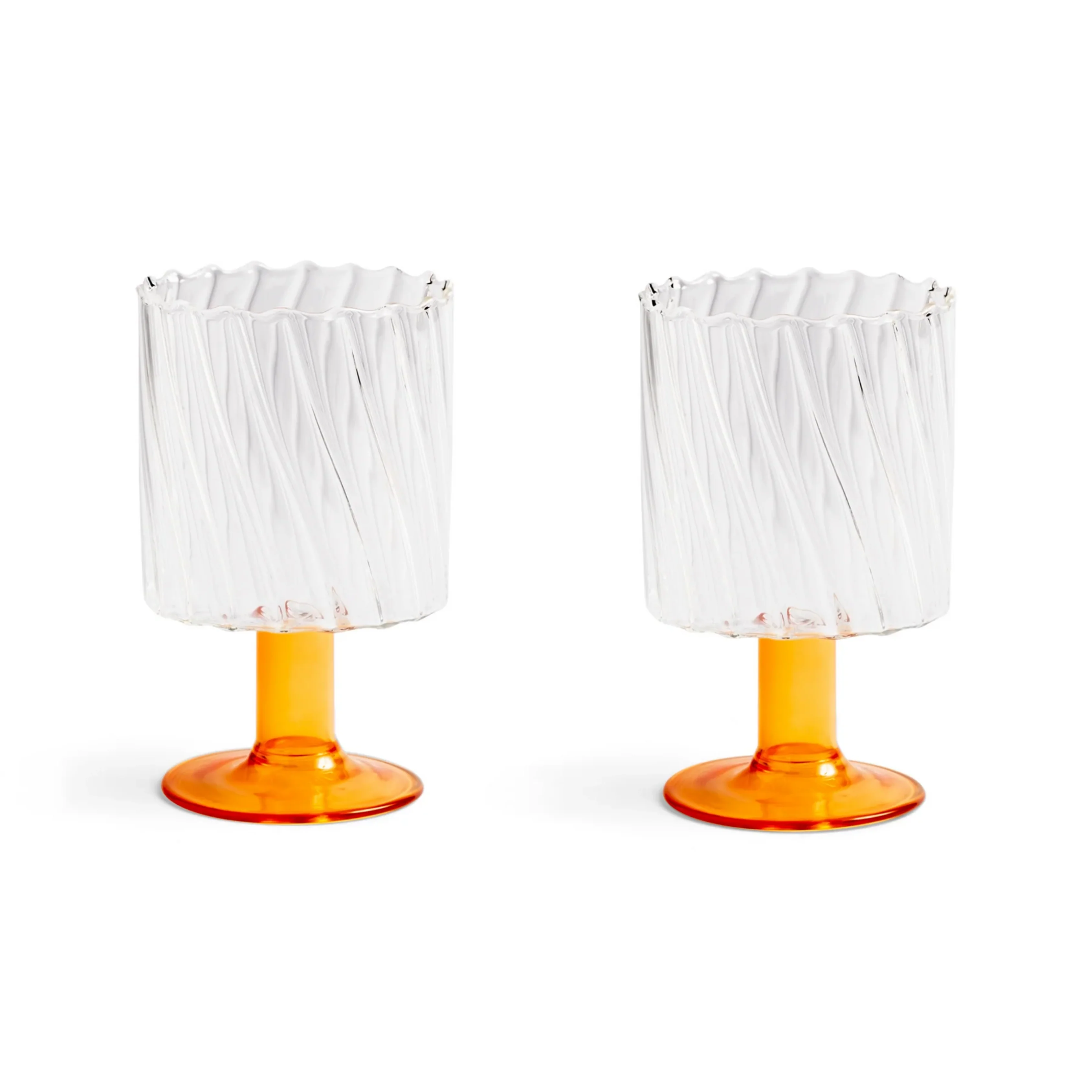 Twirl Glass Orange Set Of 2