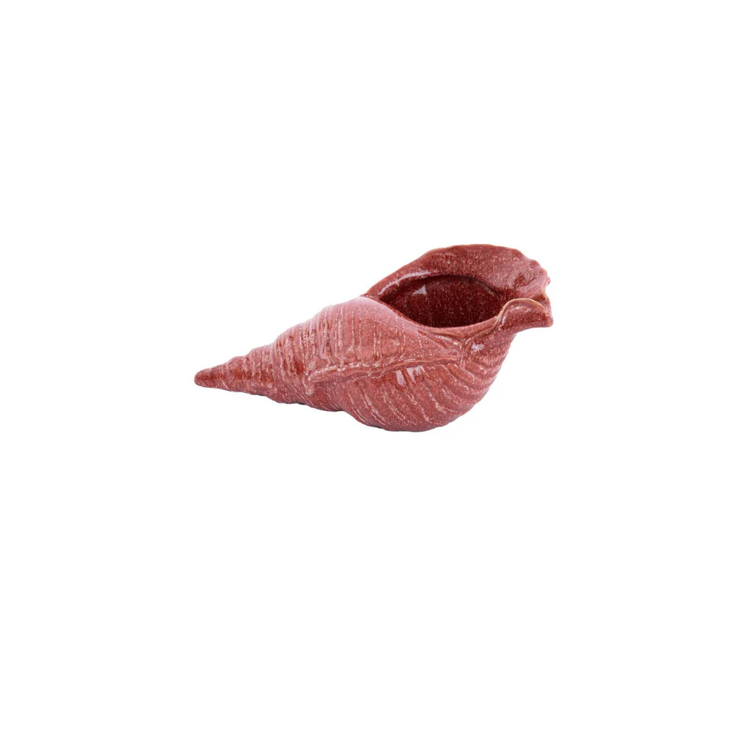 Glazed Ceramic Conch Shell Ornament - Image 2