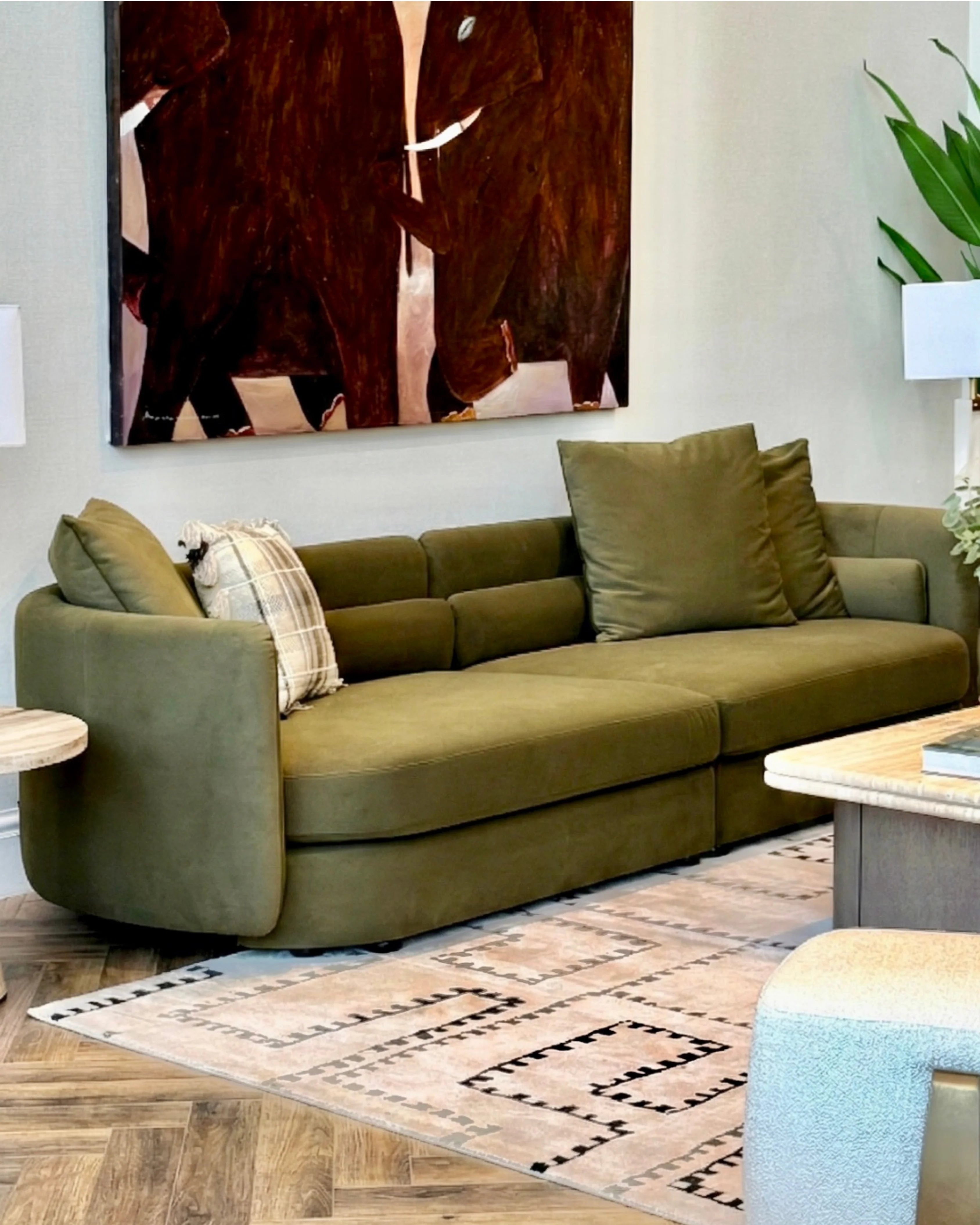 Hella 2 Seater Sofa - Light Green - Image 3