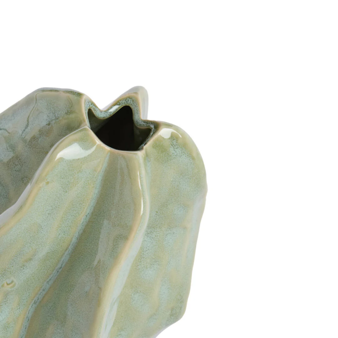 Idrija Organic Mint Green Ceramic Vase - Image 3