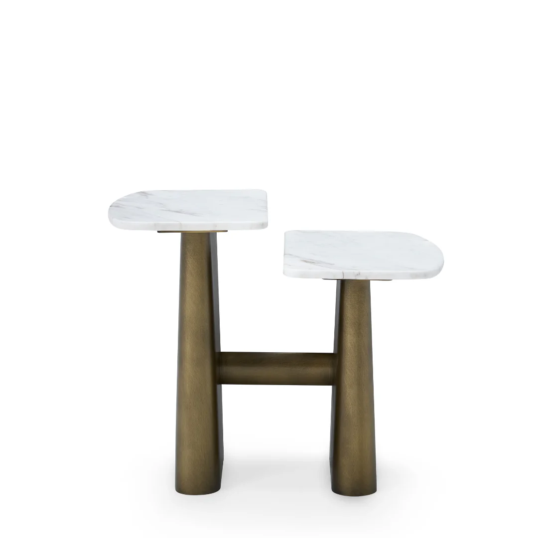 Jinan Marble Top Side Table - Beige - Image 2