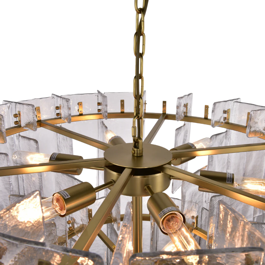 Lumaire Brass Hairline Finish Chandelier - Image 3