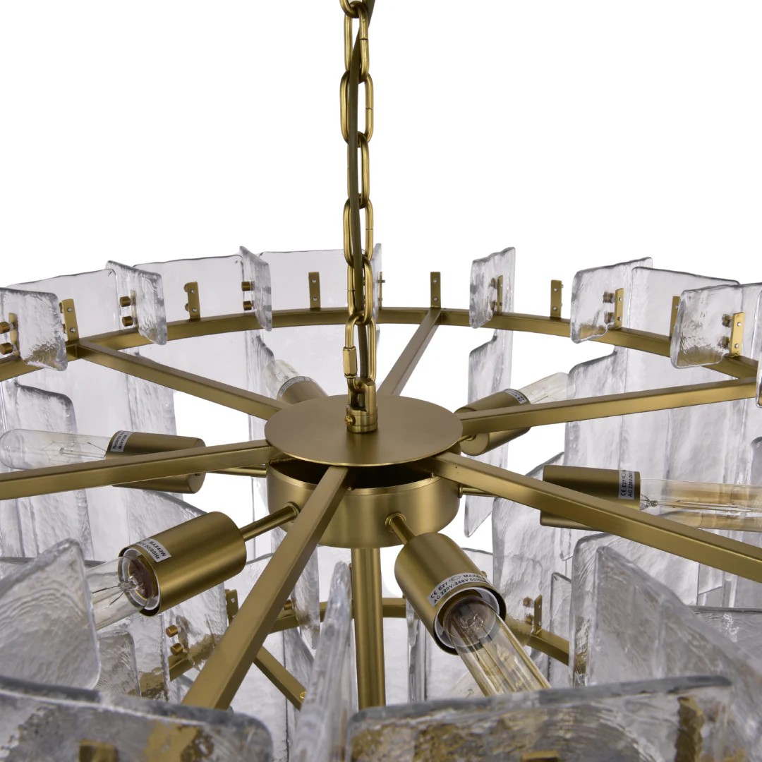 Lumaire Brass Hairline Finish Chandelier - Image 4
