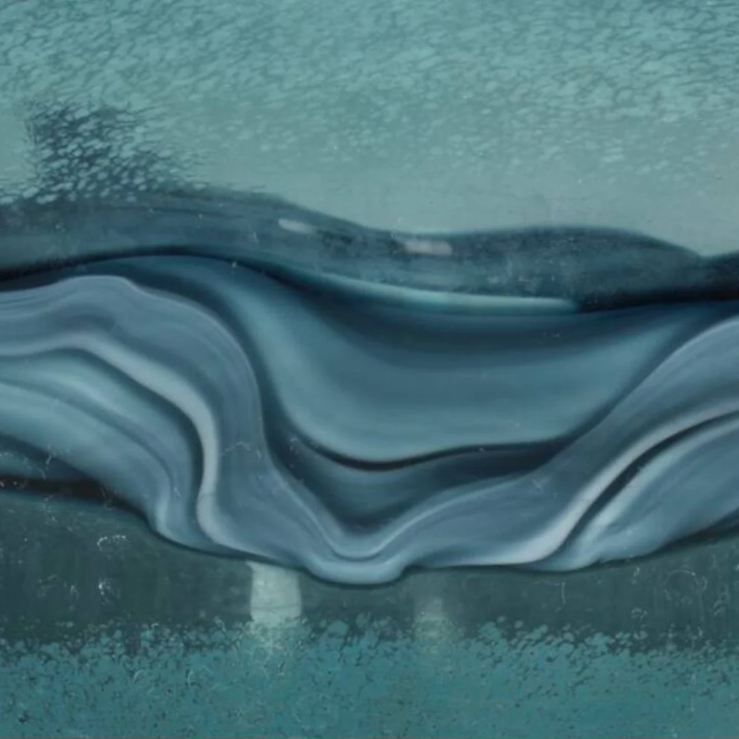 Luxury Swirled Teal Glass Decorative Bowl - Image 4