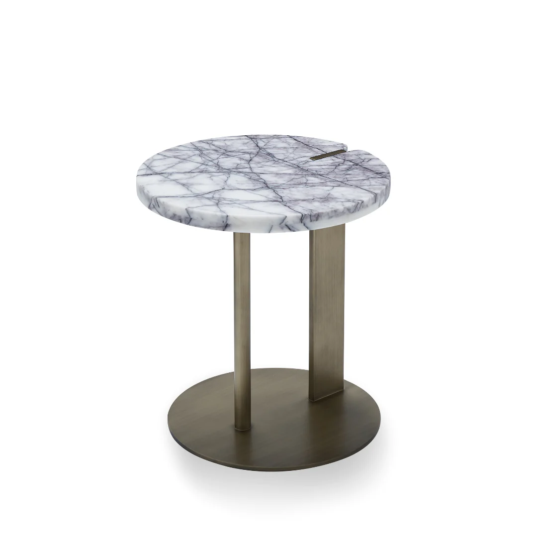 Marbelle Accent Side Table - White Marble Top
