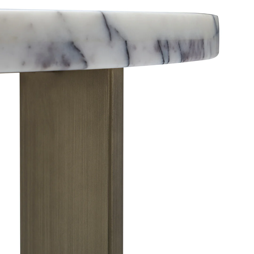 Marbelle Accent Side Table - White Marble Top - Image 5
