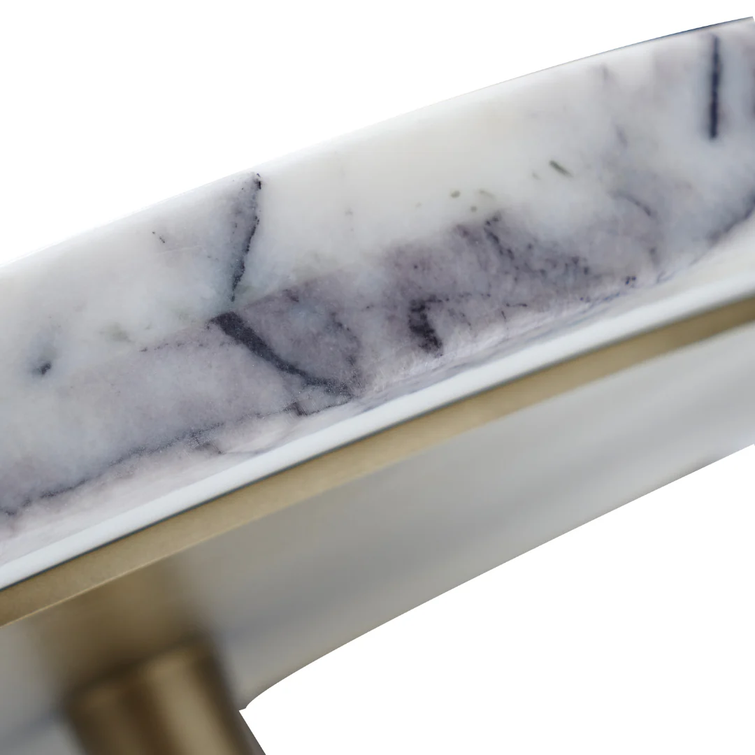 Marbelle Accent Side Table - White Marble Top - Image 7