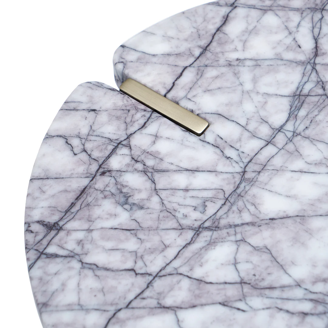 Marbelle Accent Side Table - White Marble Top - Image 9