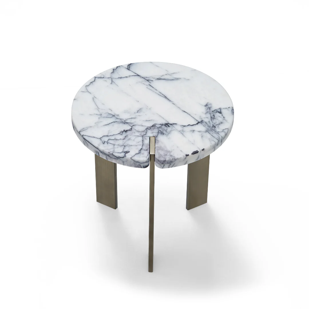 Marbelle Marble Top Side Table - White - Image 3