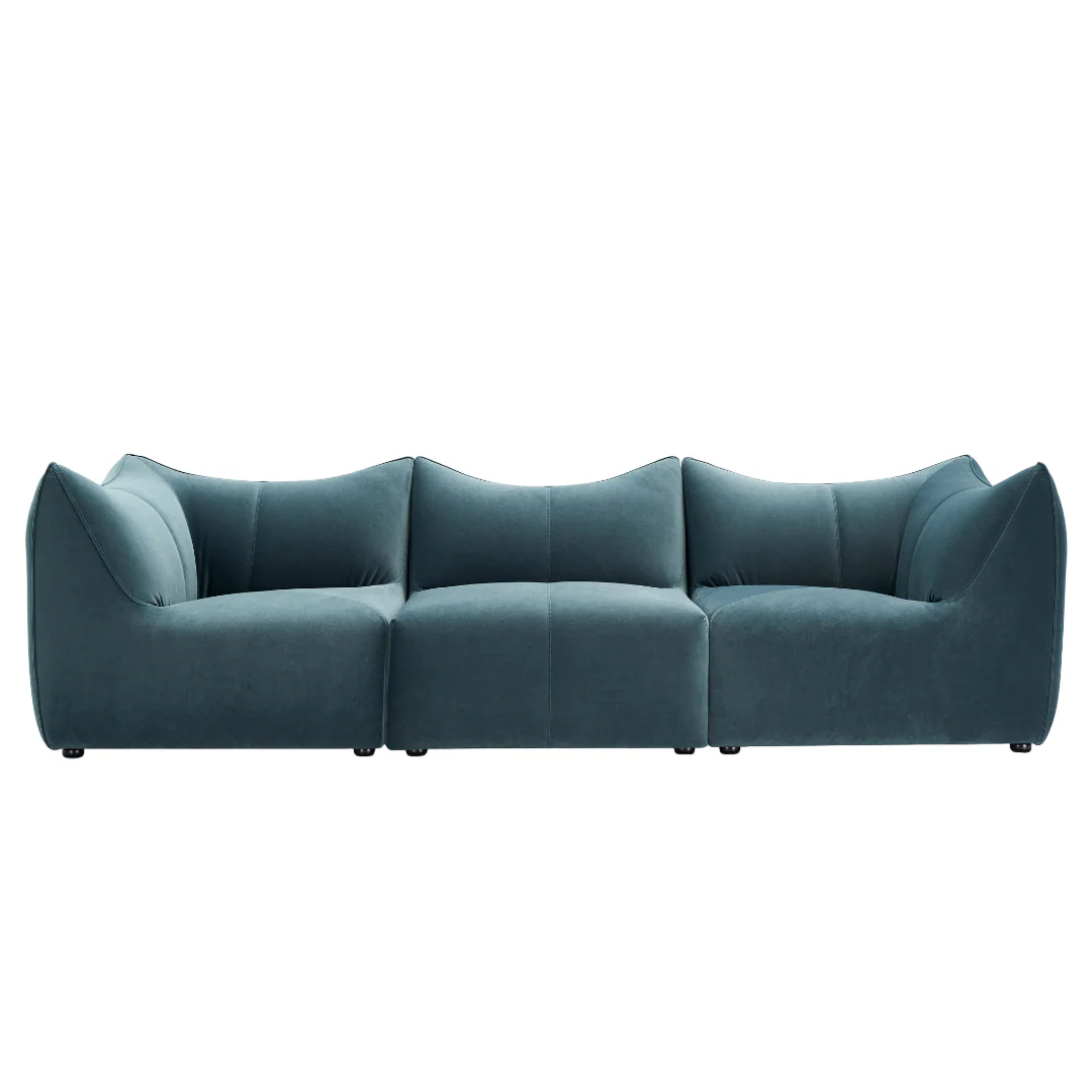 Mauri Velvet Blue Sofa